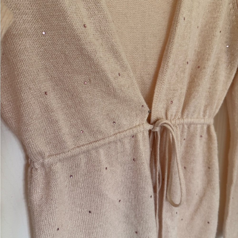 Light pink Knit Cardigan with Subtle Sequins